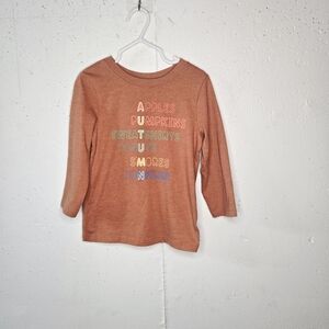 Cat & Jack Autumn Orange Long Sleeve Tee